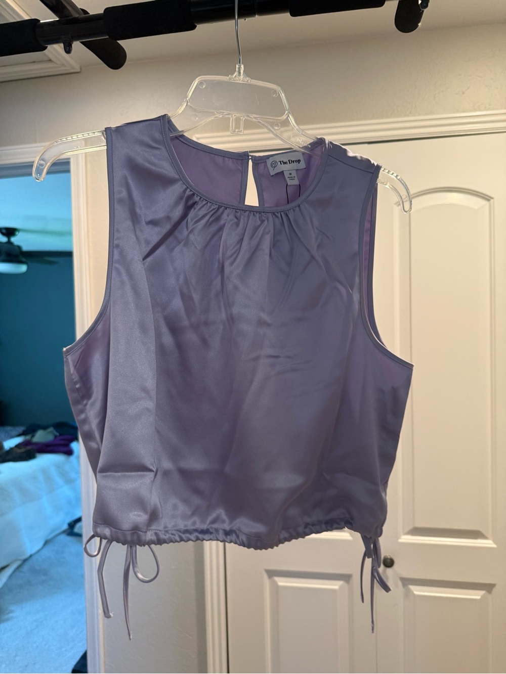 The Drop Lavender Sleeveless Drawstring Hem Tank